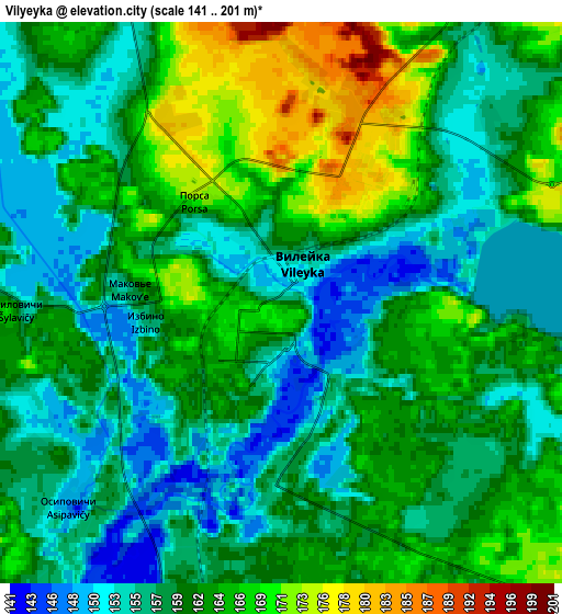 Zoom OUT 2x Vilyeyka, Belarus elevation map