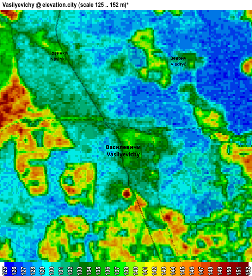 Zoom OUT 2x Vasilyevichy, Belarus elevation map