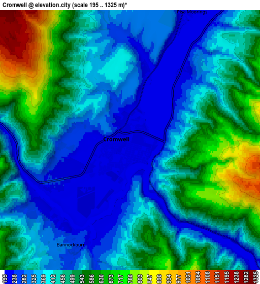 Zoom OUT 2x Cromwell, New Zealand elevation map