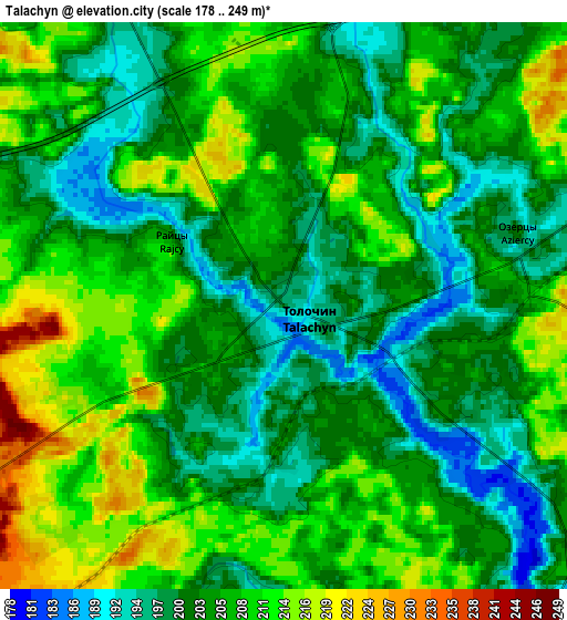 Zoom OUT 2x Talachyn, Belarus elevation map