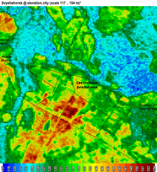 Zoom OUT 2x Svyetlahorsk, Belarus elevation map