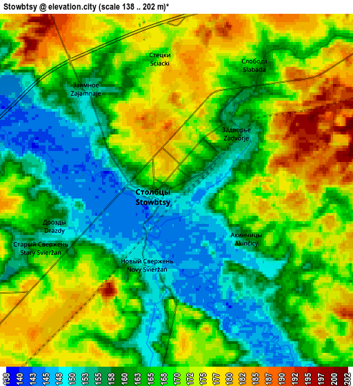 Zoom OUT 2x Stowbtsy, Belarus elevation map