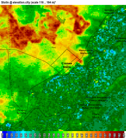 Zoom OUT 2x Stolin, Belarus elevation map