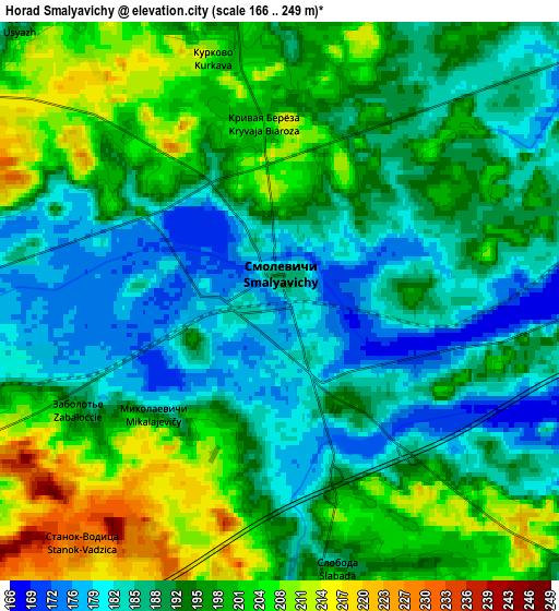 Zoom OUT 2x Horad Smalyavichy, Belarus elevation map