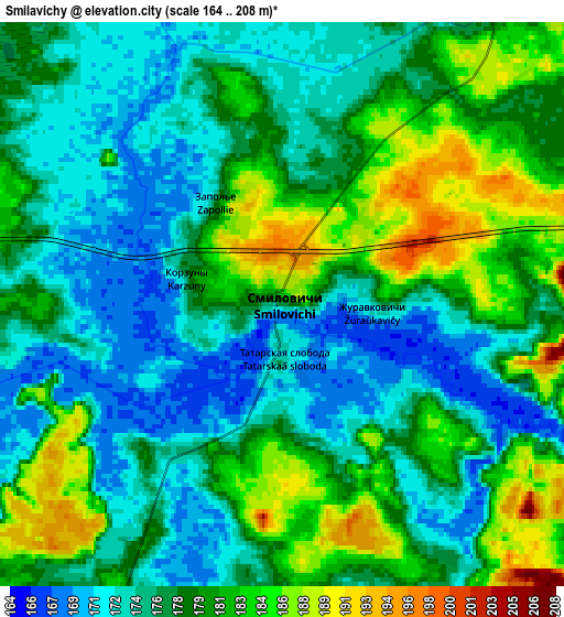 Zoom OUT 2x Smilavichy, Belarus elevation map