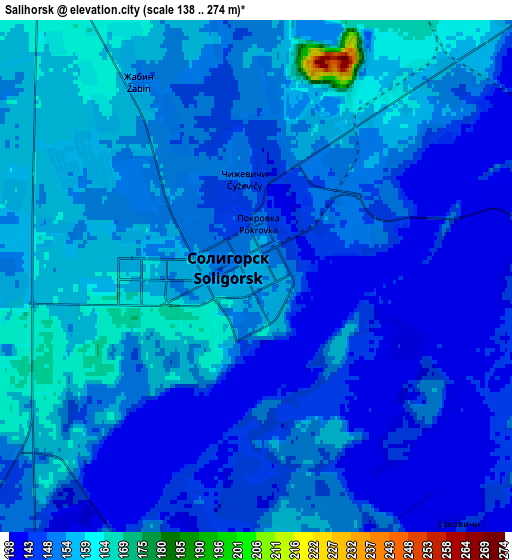 Zoom OUT 2x Salihorsk, Belarus elevation map