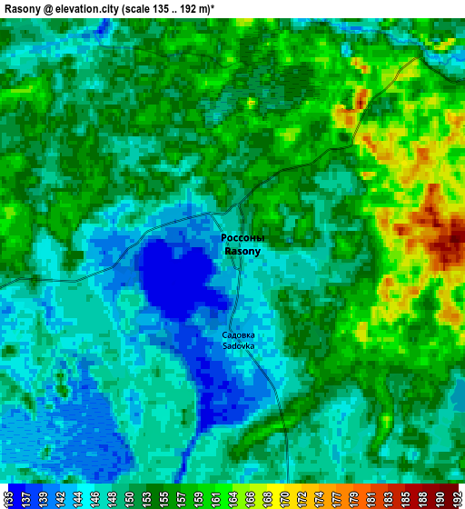 Zoom OUT 2x Rasony, Belarus elevation map