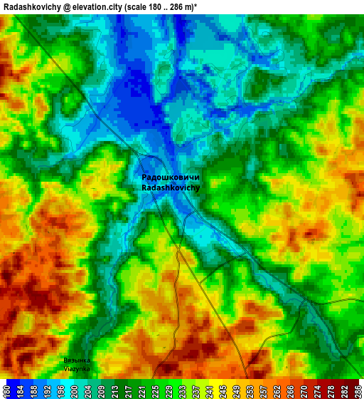 Zoom OUT 2x Radashkovichy, Belarus elevation map