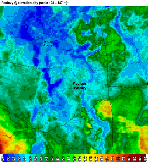 Zoom OUT 2x Pastavy, Belarus elevation map