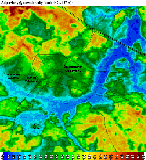 Zoom OUT 2x Asipovichy, Belarus elevation map