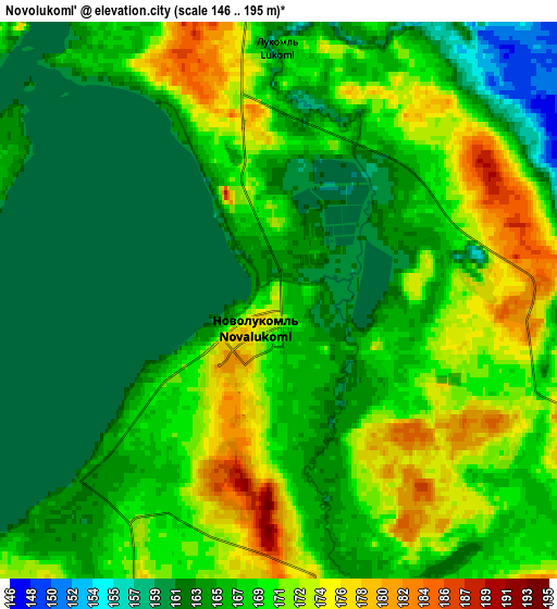 Zoom OUT 2x Novolukoml’, Belarus elevation map