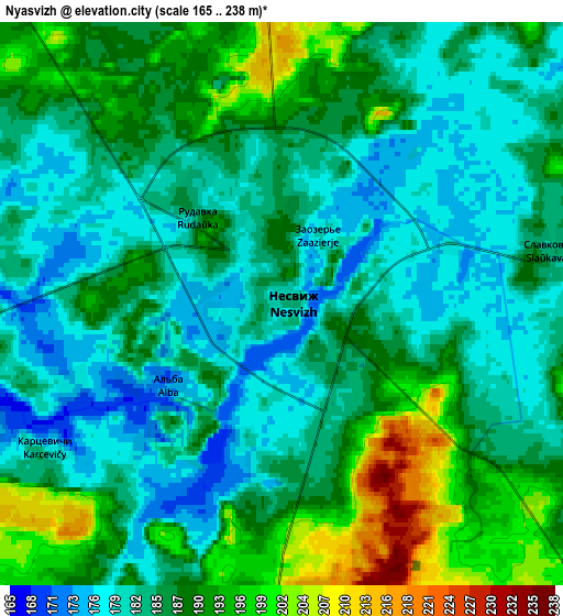 Zoom OUT 2x Nyasvizh, Belarus elevation map