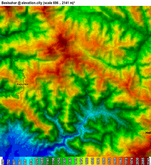 Zoom OUT 2x Besisahar, Nepal elevation map