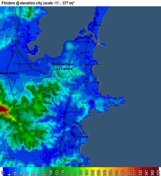 Zoom OUT 2x Flinders, Australia elevation map