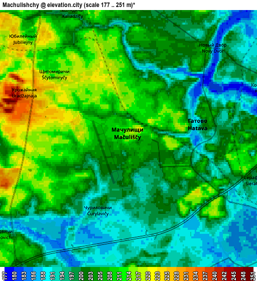 Zoom OUT 2x Machulishchy, Belarus elevation map