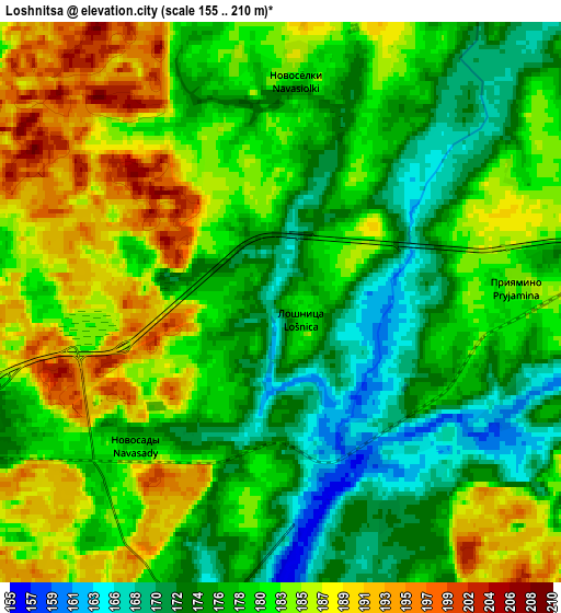 Zoom OUT 2x Loshnitsa, Belarus elevation map