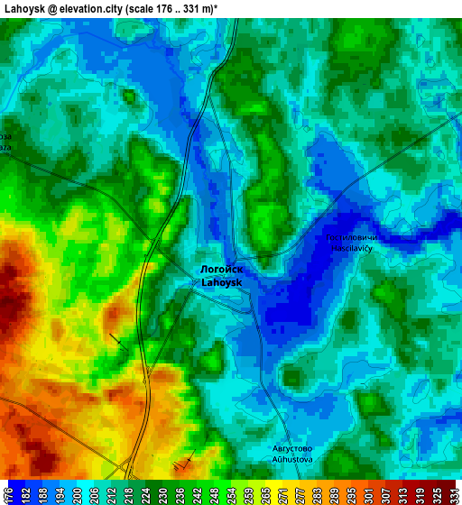 Zoom OUT 2x Lahoysk, Belarus elevation map