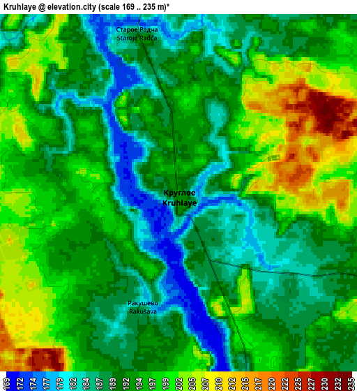 Zoom OUT 2x Kruhlaye, Belarus elevation map