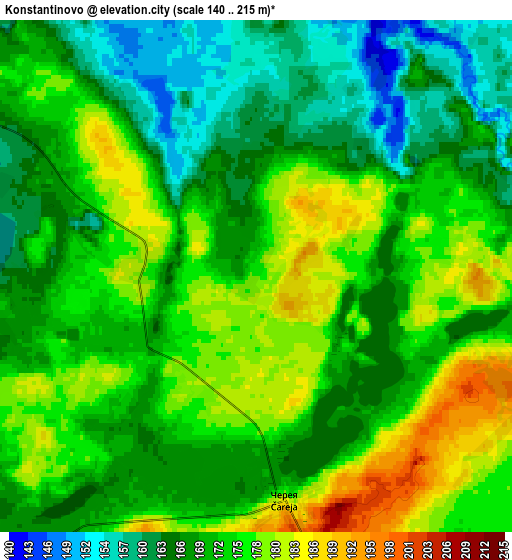 Zoom OUT 2x Konstantinovo, Belarus elevation map