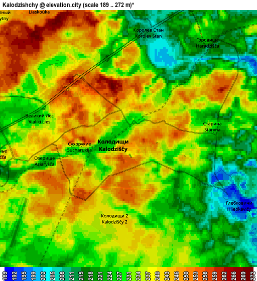 Zoom OUT 2x Kalodzishchy, Belarus elevation map