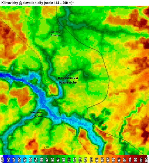 Zoom OUT 2x Klimavichy, Belarus elevation map