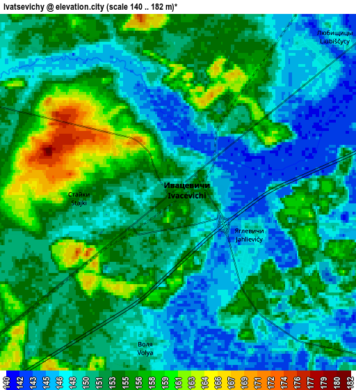 Zoom OUT 2x Ivatsevichy, Belarus elevation map