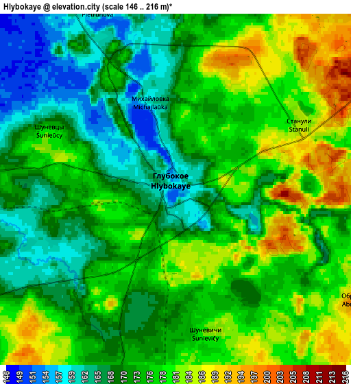 Zoom OUT 2x Hlybokaye, Belarus elevation map