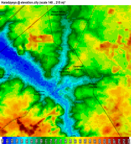 Zoom OUT 2x Haradzyeya, Belarus elevation map