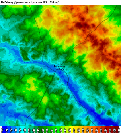 Zoom OUT 2x Hal’shany, Belarus elevation map