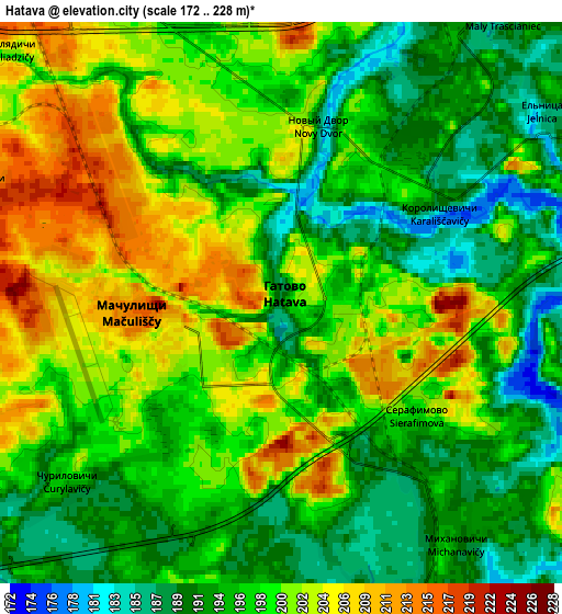 Zoom OUT 2x Hatava, Belarus elevation map