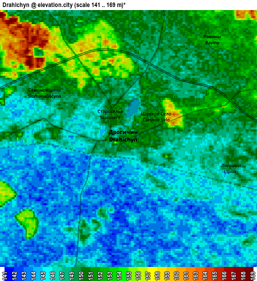 Zoom OUT 2x Drahichyn, Belarus elevation map