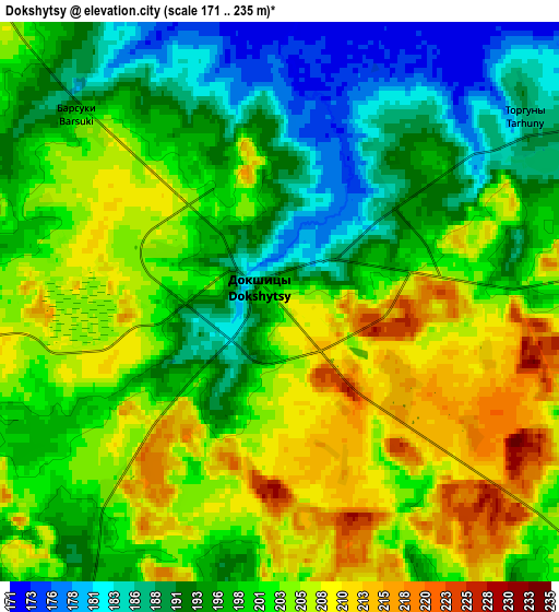 Zoom OUT 2x Dokshytsy, Belarus elevation map