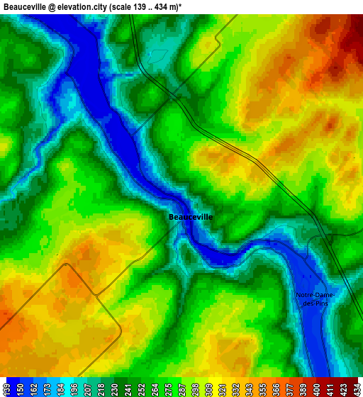 Zoom OUT 2x Beauceville, Canada elevation map