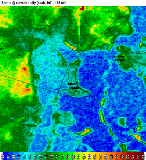 Zoom OUT 2x Brahin, Belarus elevation map