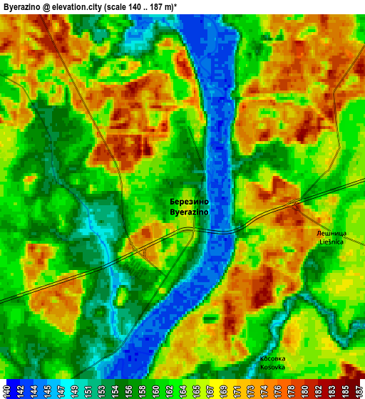 Zoom OUT 2x Byerazino, Belarus elevation map