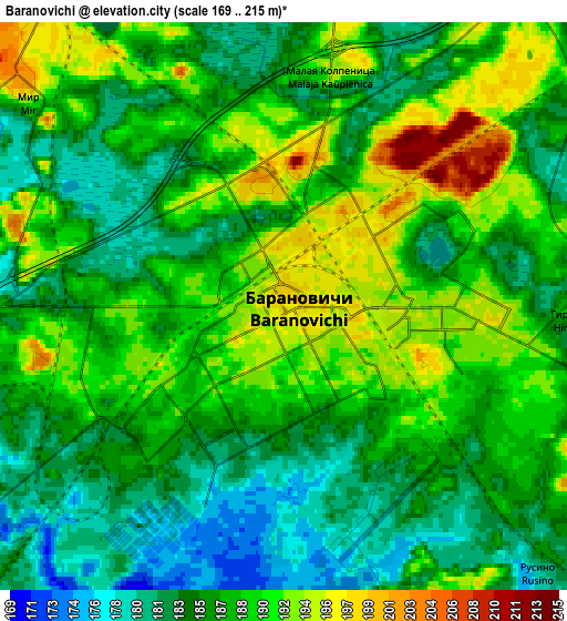 Zoom OUT 2x Baranovichi, Belarus elevation map