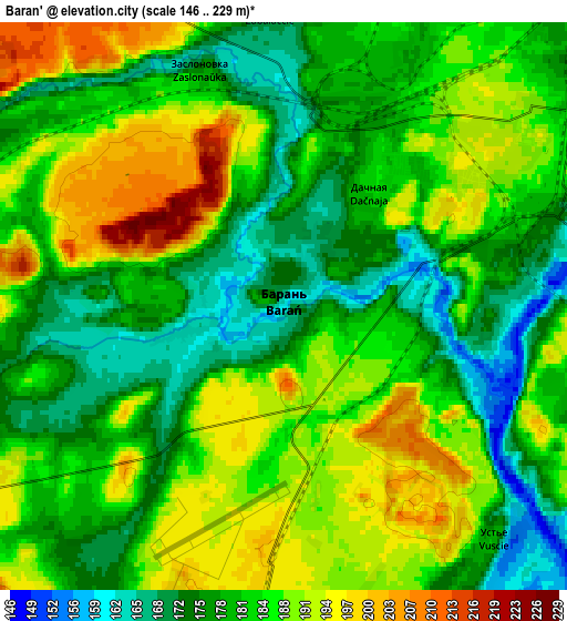 Zoom OUT 2x Baran’, Belarus elevation map