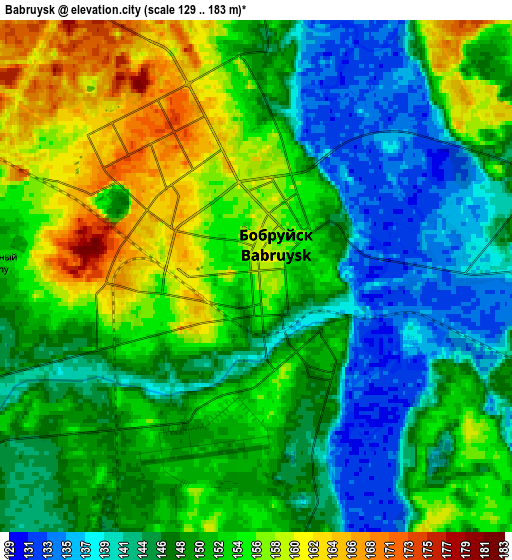 Zoom OUT 2x Babruysk, Belarus elevation map