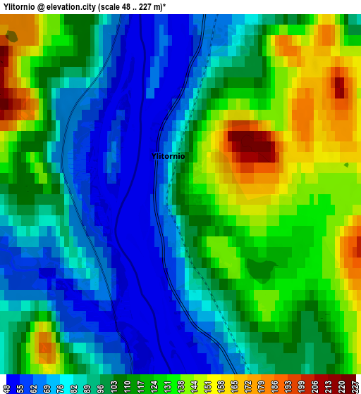 Zoom OUT 2x Ylitornio, Finland elevation map