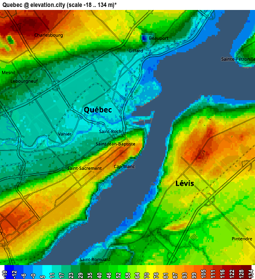 Zoom OUT 2x Québec, Canada elevation map