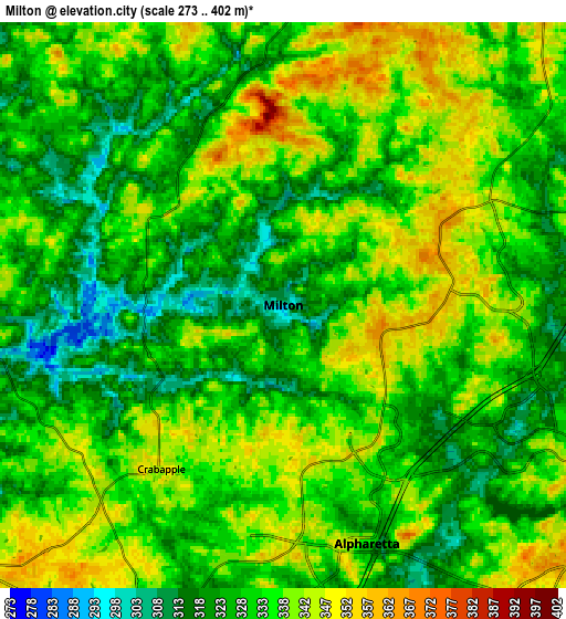 Zoom OUT 2x Milton, United States elevation map