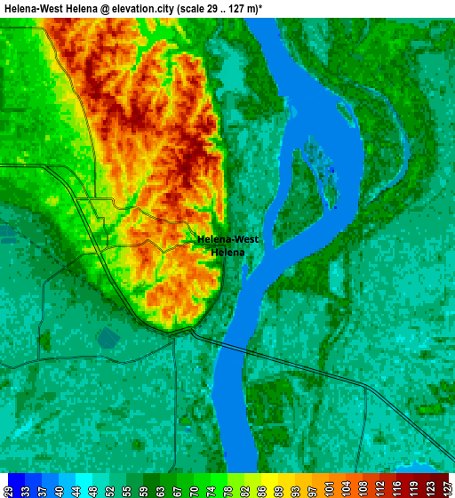 Zoom OUT 2x Helena-West Helena, United States elevation map