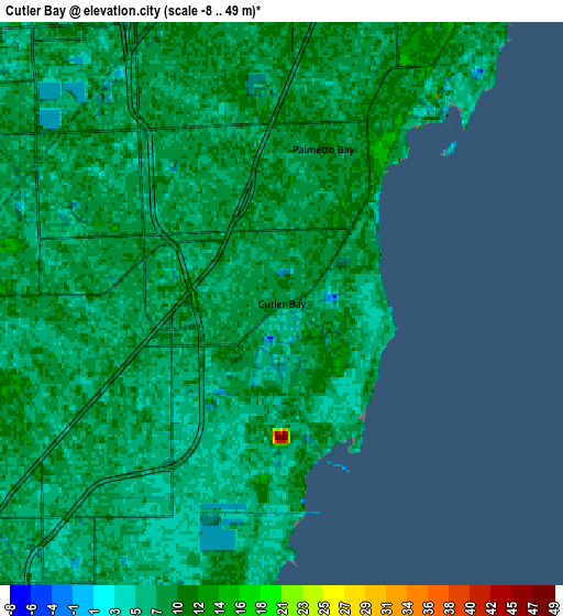 Zoom OUT 2x Cutler Bay, United States elevation map