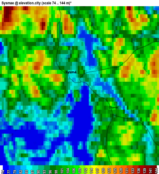 Zoom OUT 2x Sysmä, Finland elevation map
