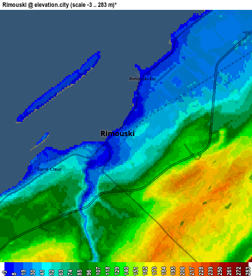 Zoom OUT 2x Rimouski, Canada elevation map