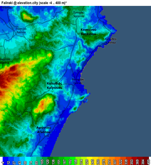 Zoom OUT 2x Faliraki, Greece elevation map