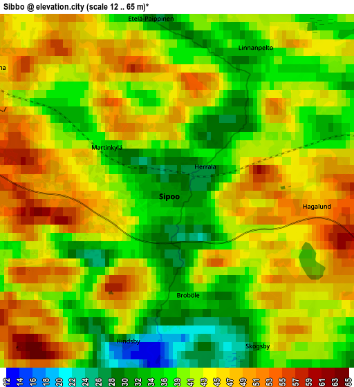 Zoom OUT 2x Sibbo, Finland elevation map