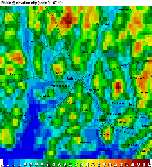 Zoom OUT 2x Raisio, Finland elevation map