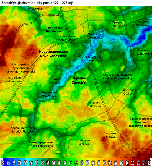 Zoom OUT 2x Zarech’ye, Russia elevation map