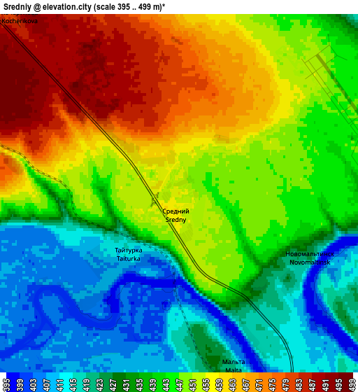 Zoom OUT 2x Sredniy, Russia elevation map